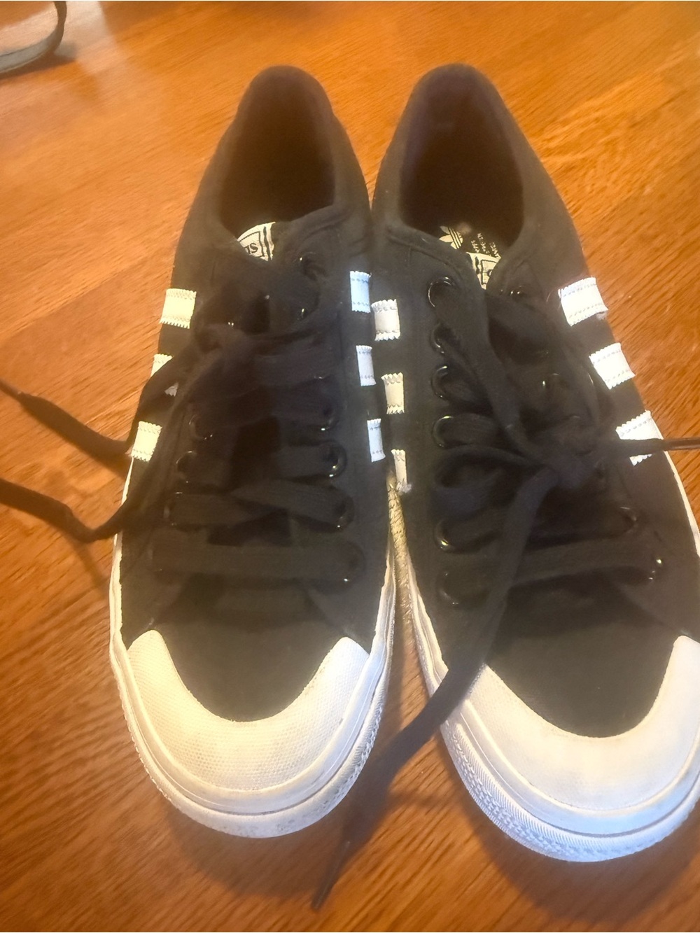 Addidas Nizza Platform black canvas sneakers